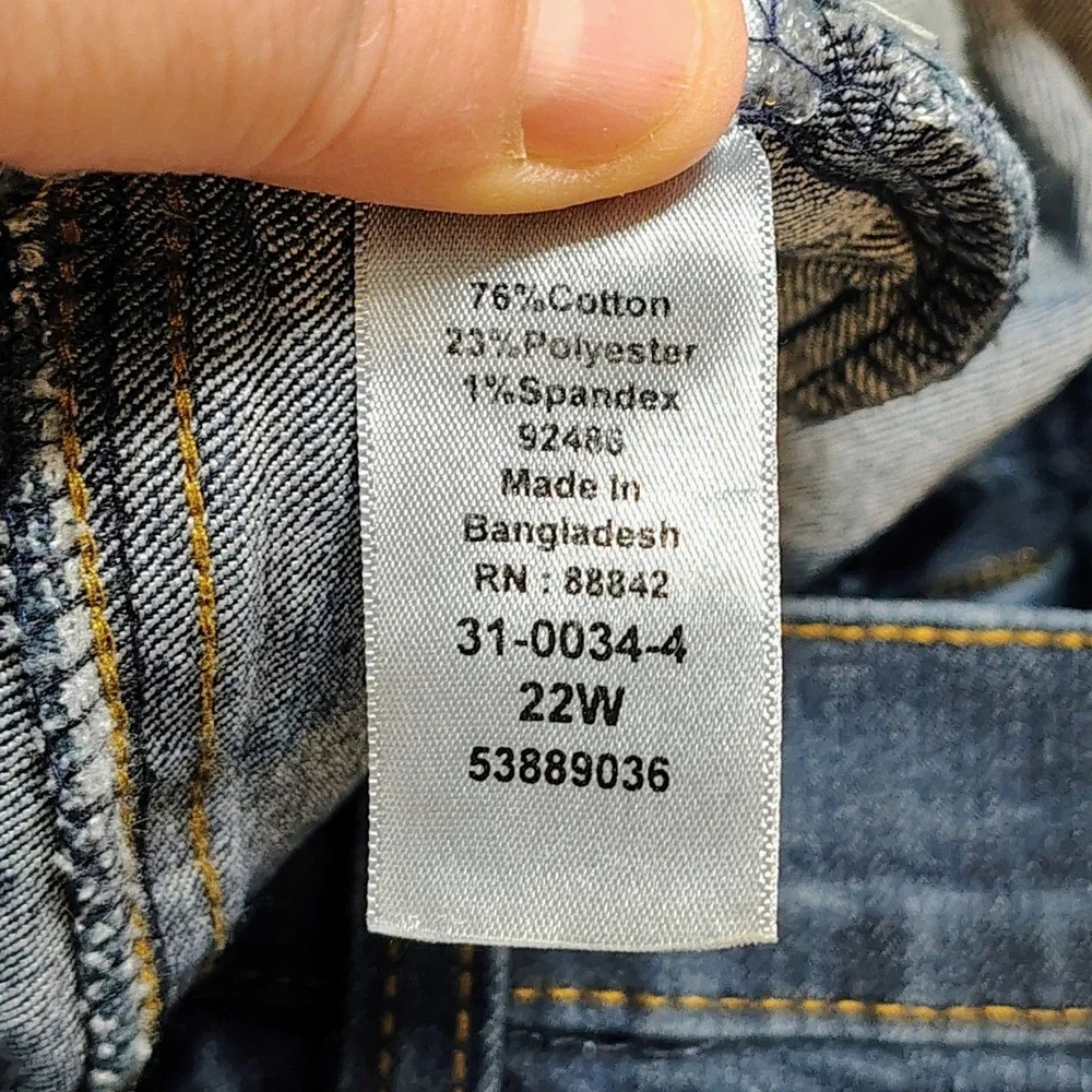 Woman Within Jeans Blue‎ Wash Bootcut Stretch Denim Plus Size 22W
